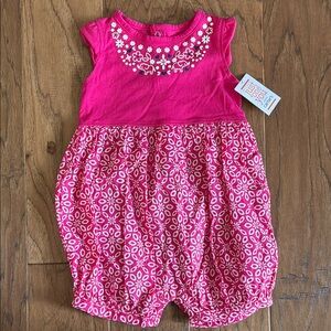 Pink Floral Baby Romper